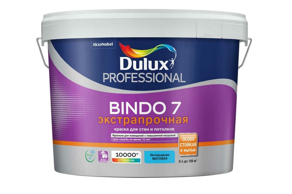 Краска акриловая DULUX BINDO 7, износостойкая, база BW