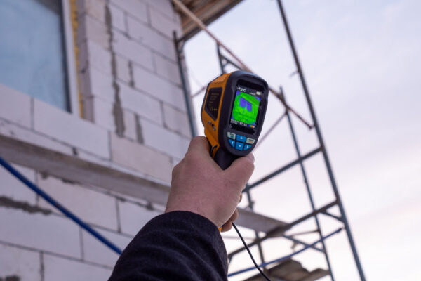 Тепловизор и дом из газобетона без отделки